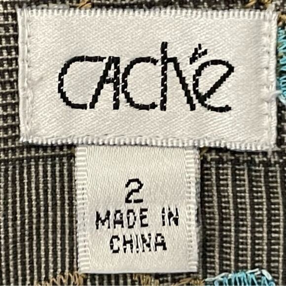 Cache Vintage Embroidered Floral Cuffed Dressy Low Rise Capris Size 2 - Picture 8 of 12